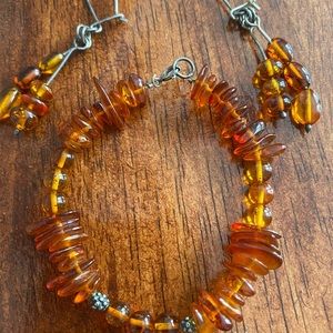 Amber Bracelet and Earrings